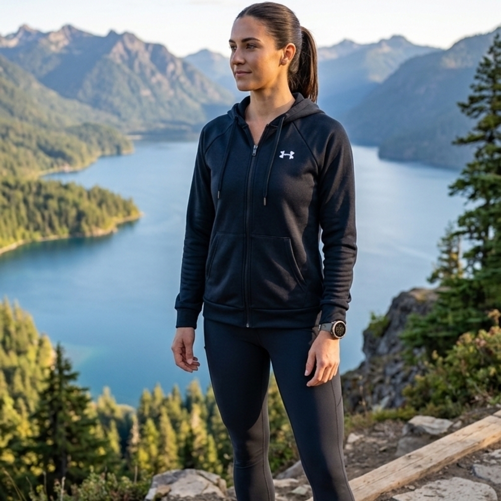 🎀Under Armour Black Women's Full-Zip Hoodie with Logo